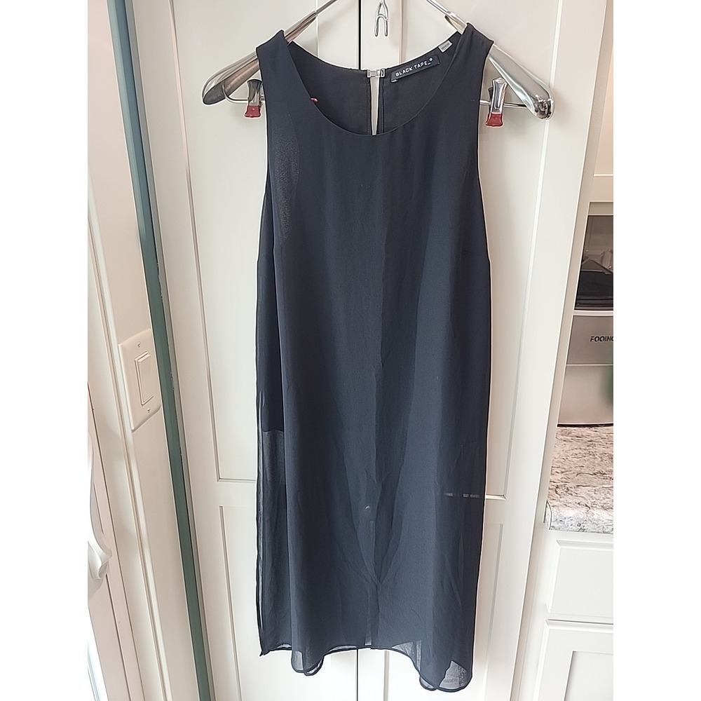 Black Tape Sheer Top Sz‎ M